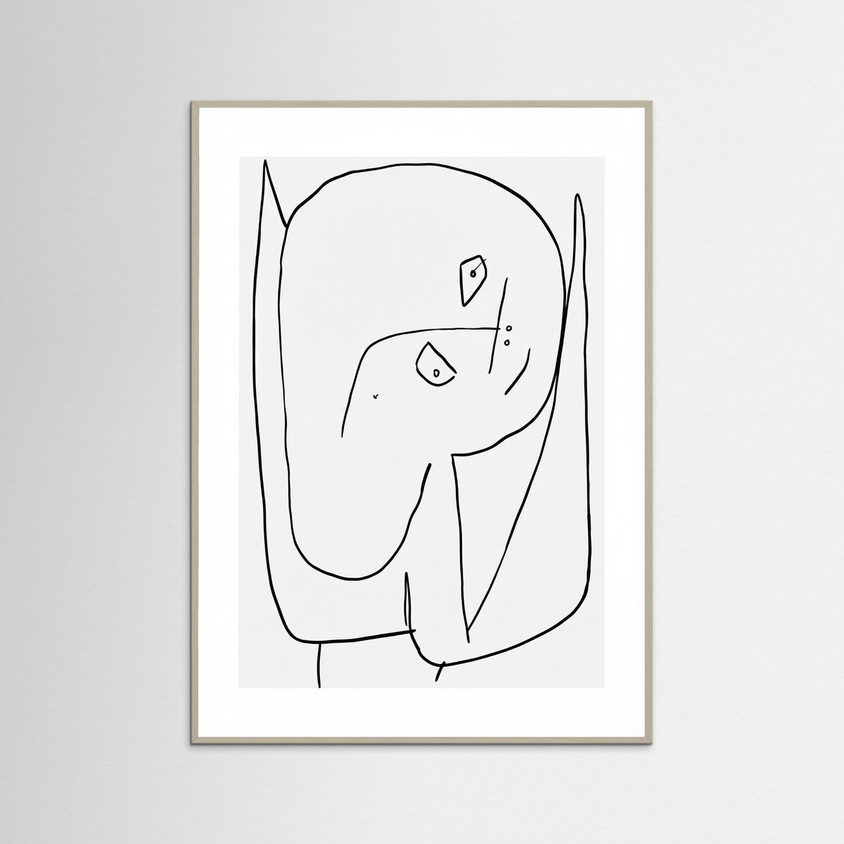 Grey Wood Contemplative Figure