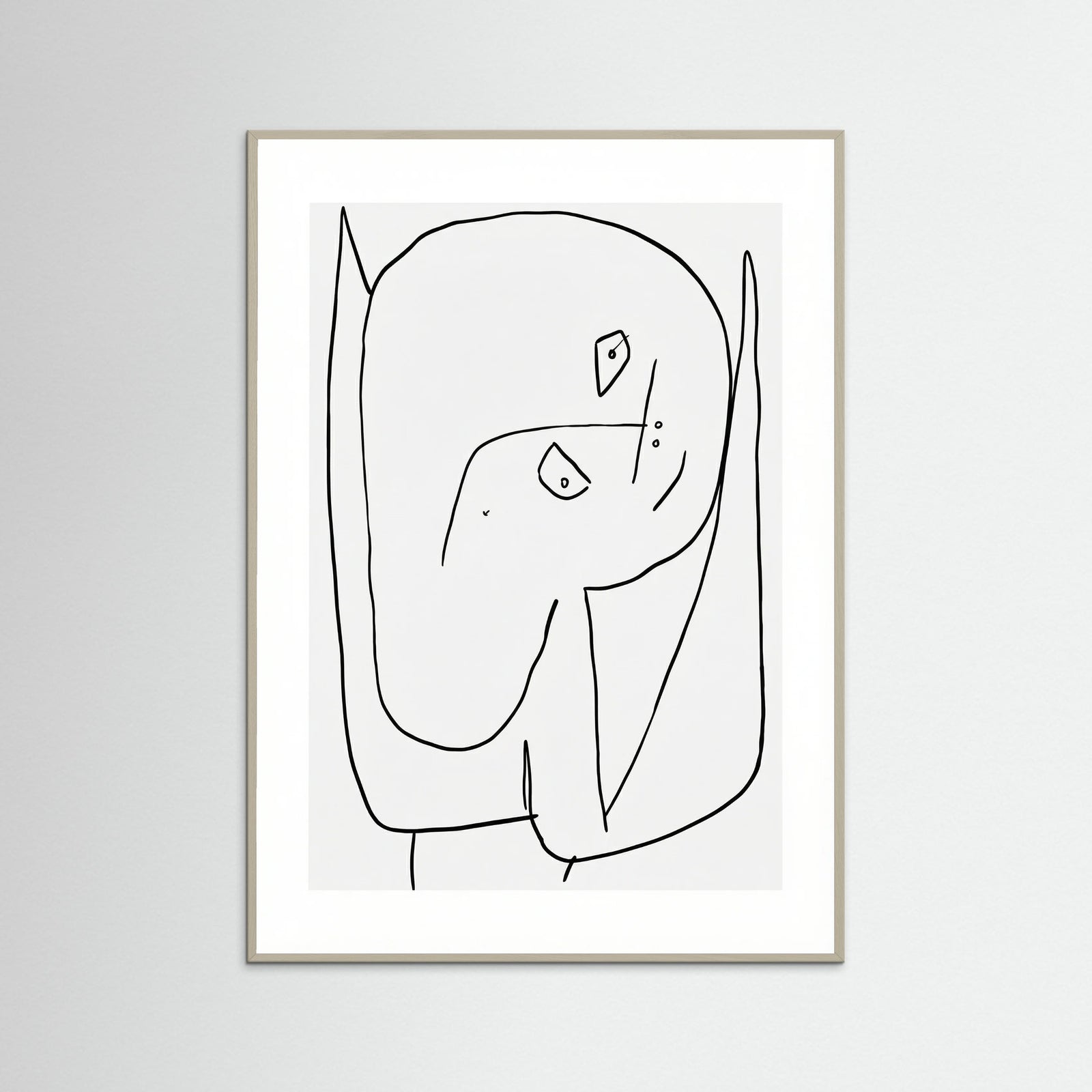 Grey Wood Contemplative Figure