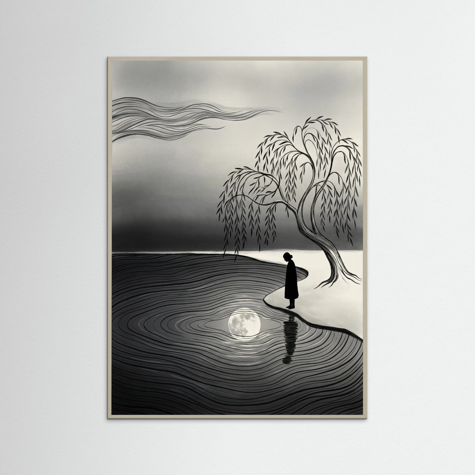 Grey Wood Contemplative Horizon