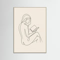 Grey Wood Contemplative Line Portrait