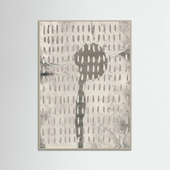 Grey Wood Contemporary Abstract In White and Grey Poster