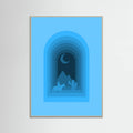 Grey Wood Cool Desert Night Poster