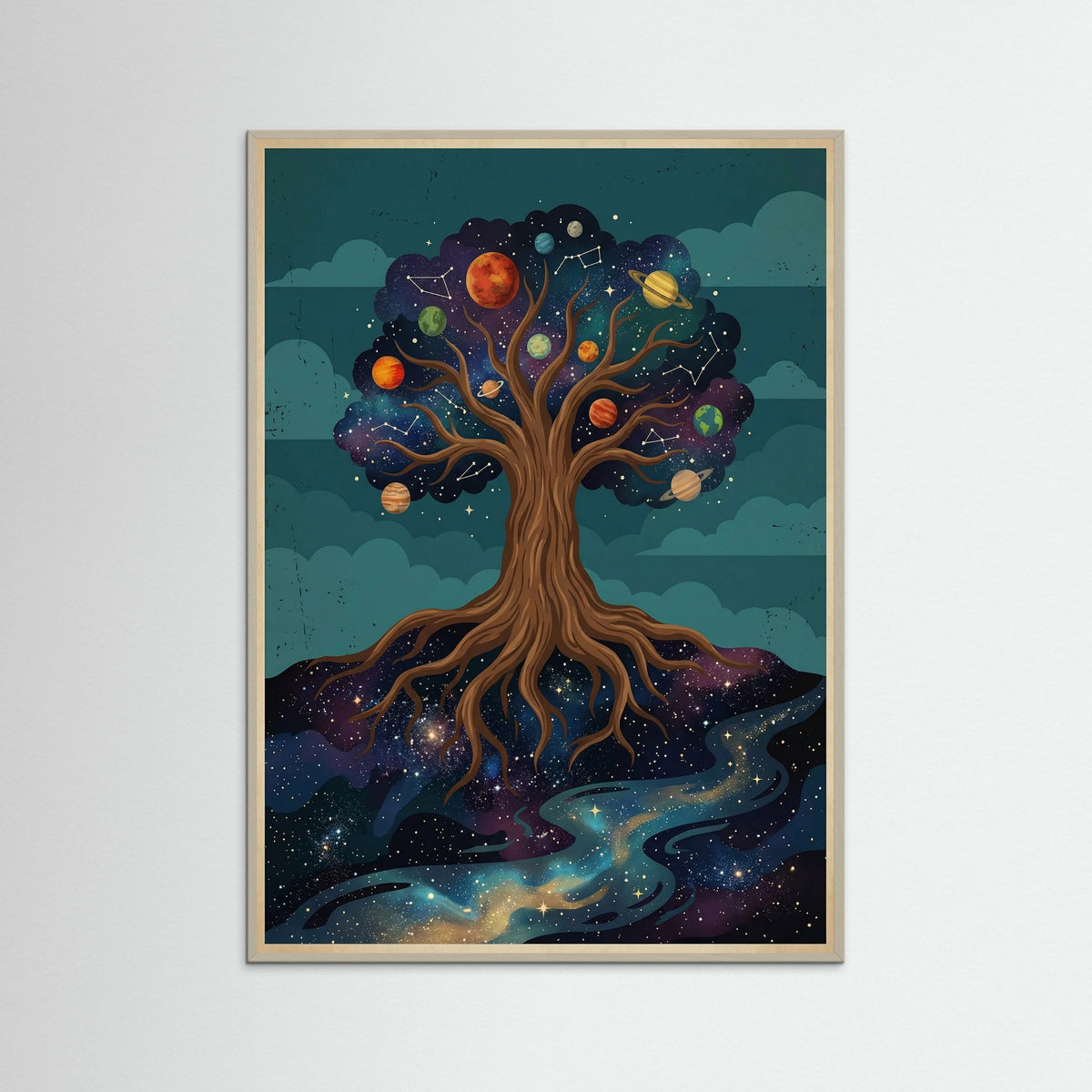 Grey Wood Cosmic Serenity