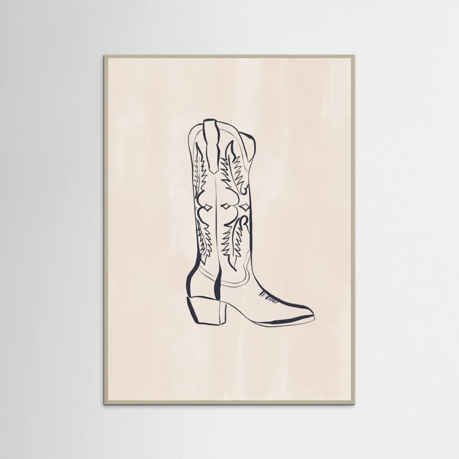 Póster Cowboy Boots By Ivy Green Illustrations – póster e impresión artística
