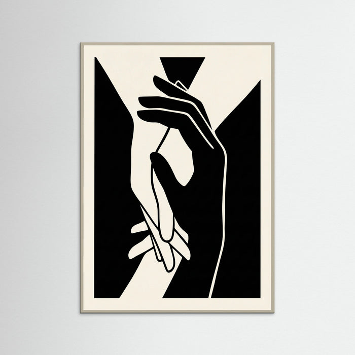 Grey Wood Cubist Embrace