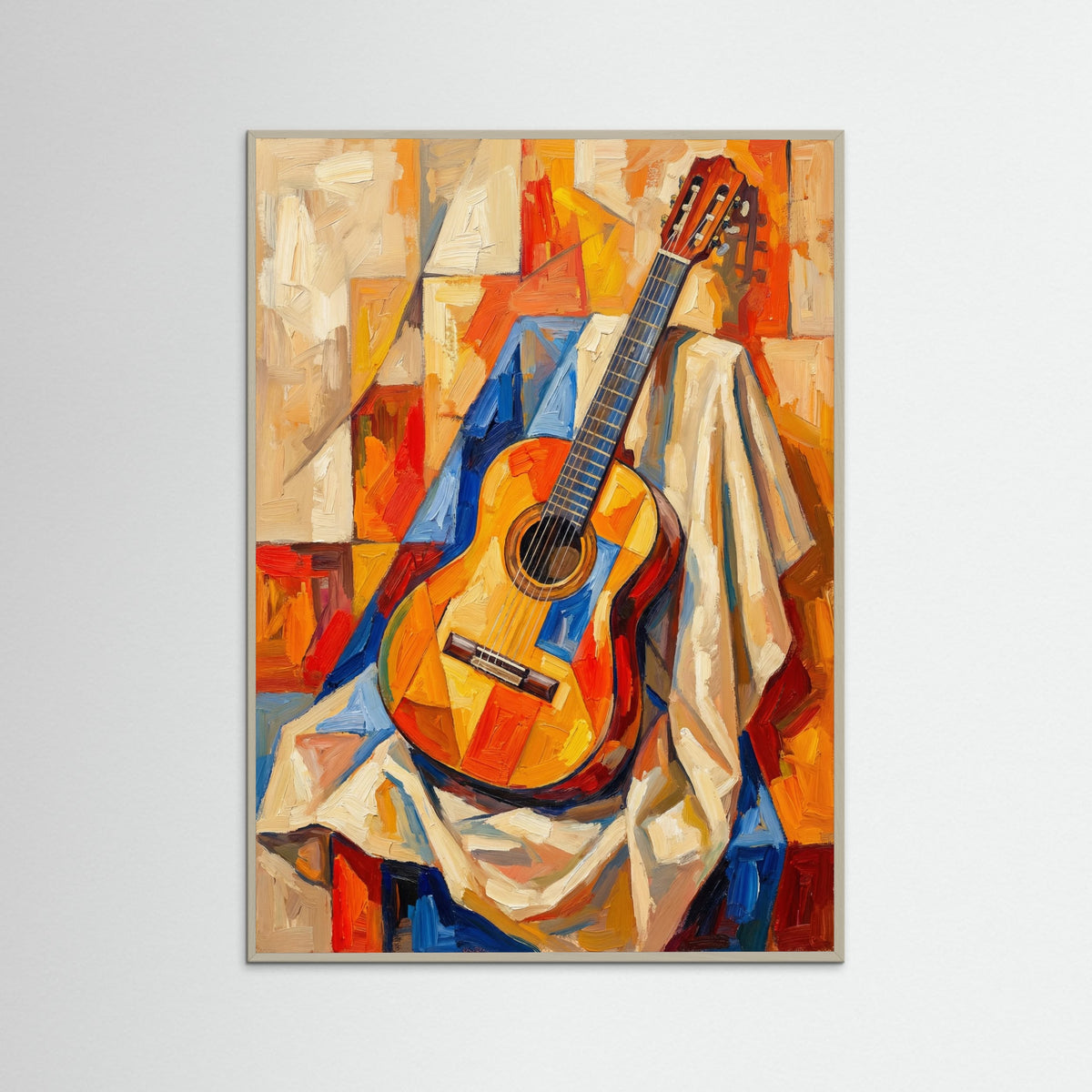 Grey Wood Cubist Woman Reverie