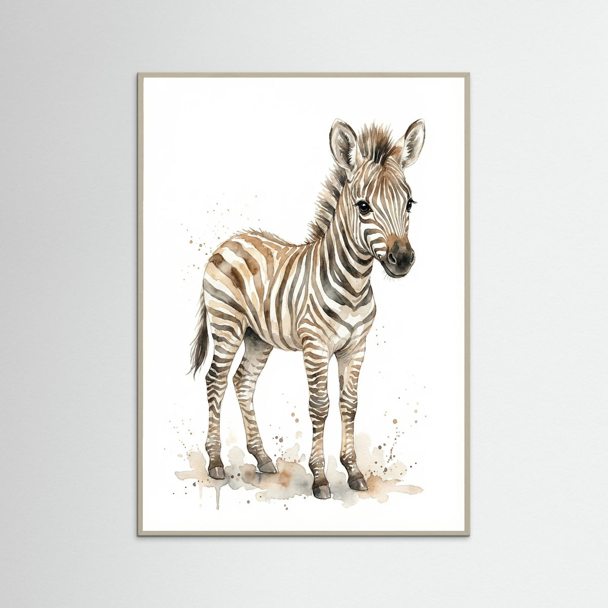 Grey Wood Curious Giraffe Calf