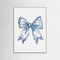 Affiche Dark Blue Coastal Striped Bow – affiche et impression d’art