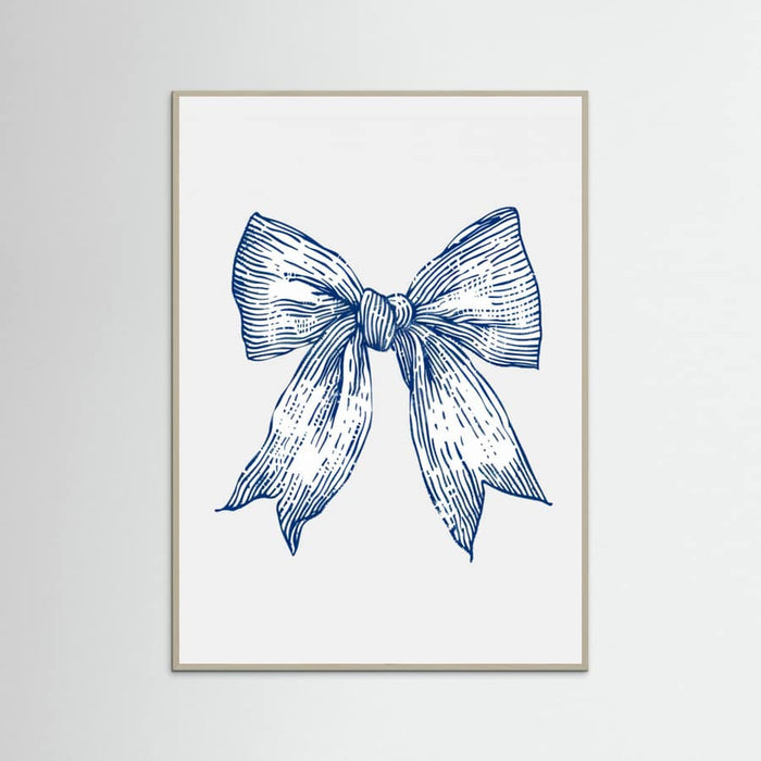 Affiche Dark Blue Coastal Striped Bow – affiche et impression d’art