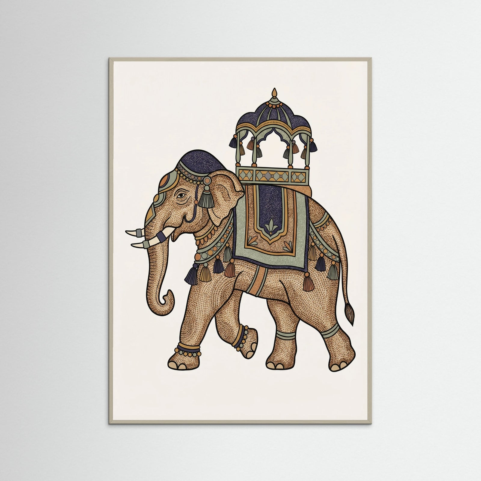 Grey Wood Decorated Horse