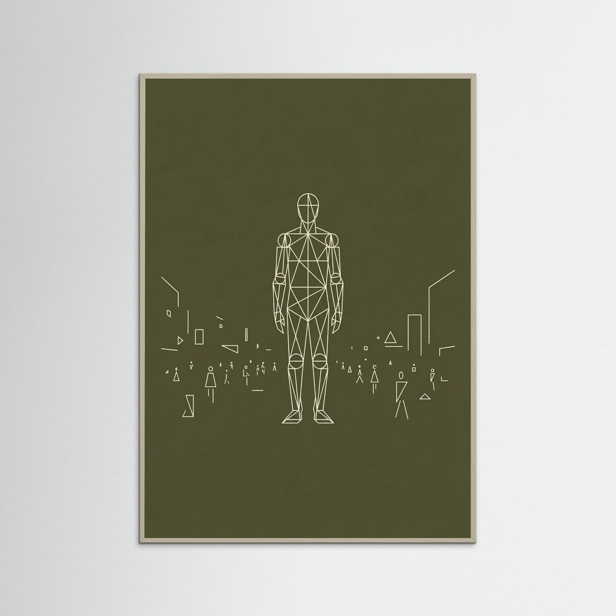 Grey Wood Dense Geometric Crowd