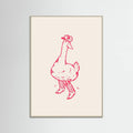 Grey Wood Duck wearing Western Boots in pink Poster