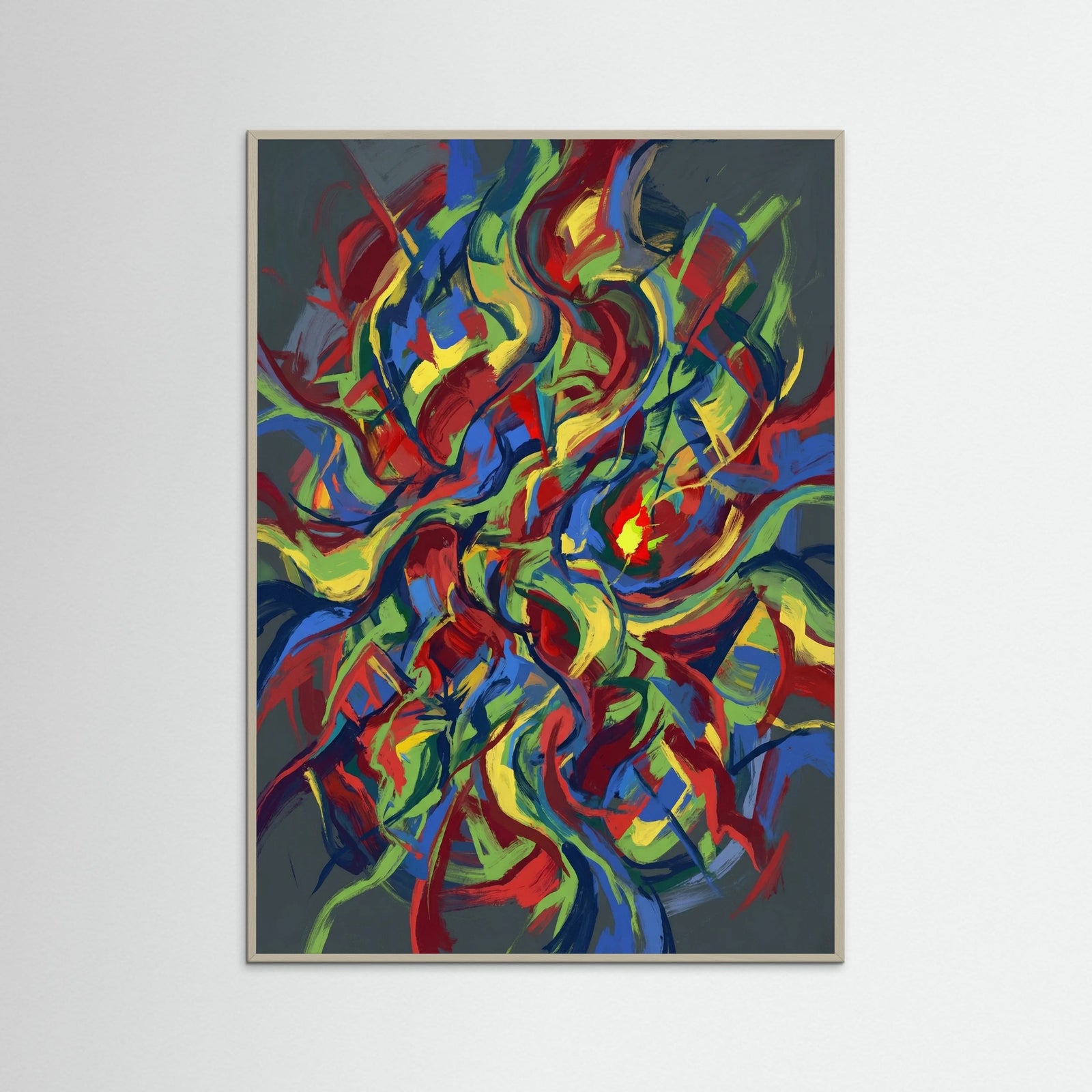 Grey Wood Dynamic Abstraction Beige