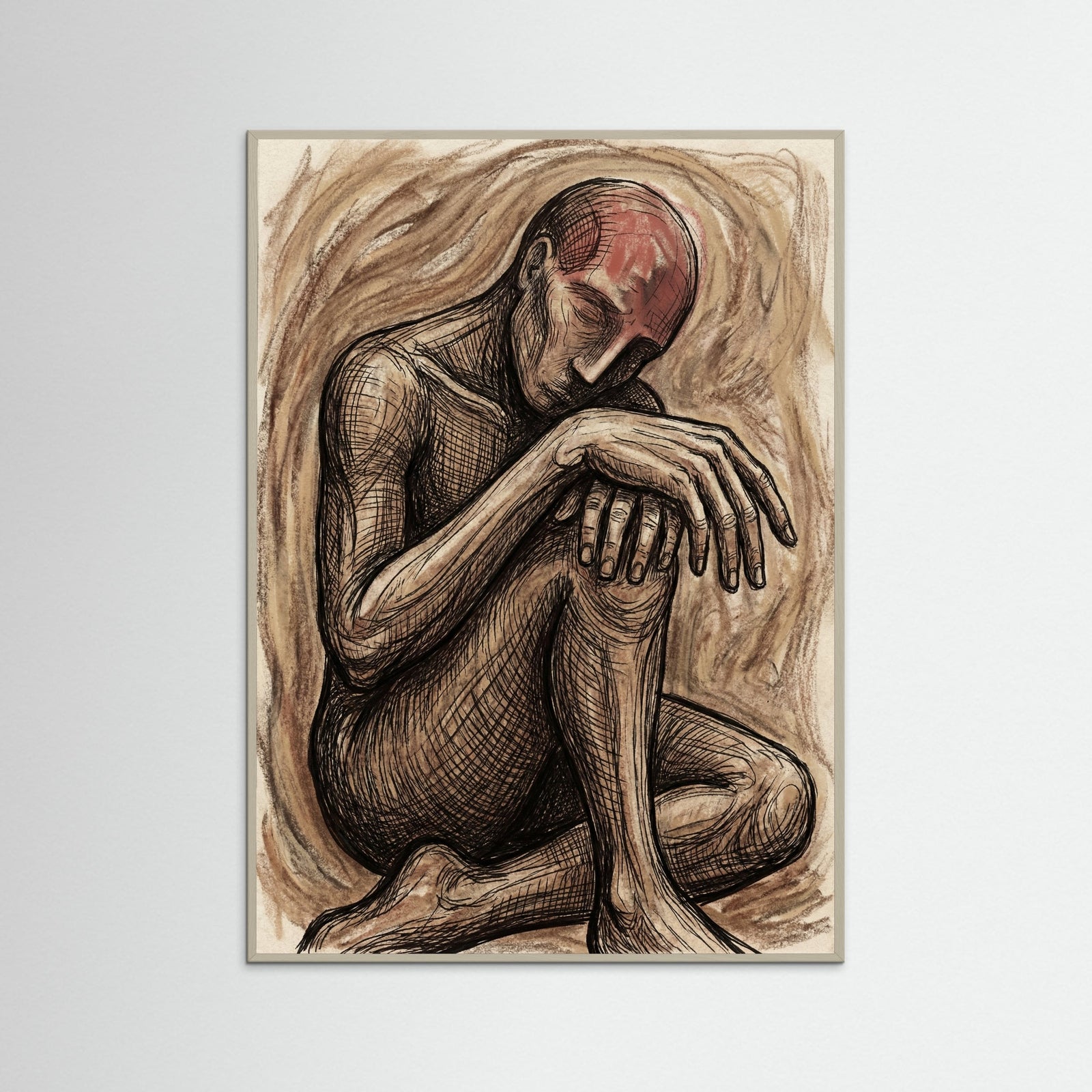 Grey Wood Earthen Figure Study