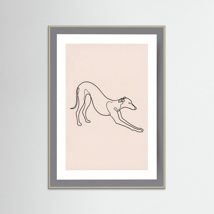 Grey Wood Elegant Feline Sketch