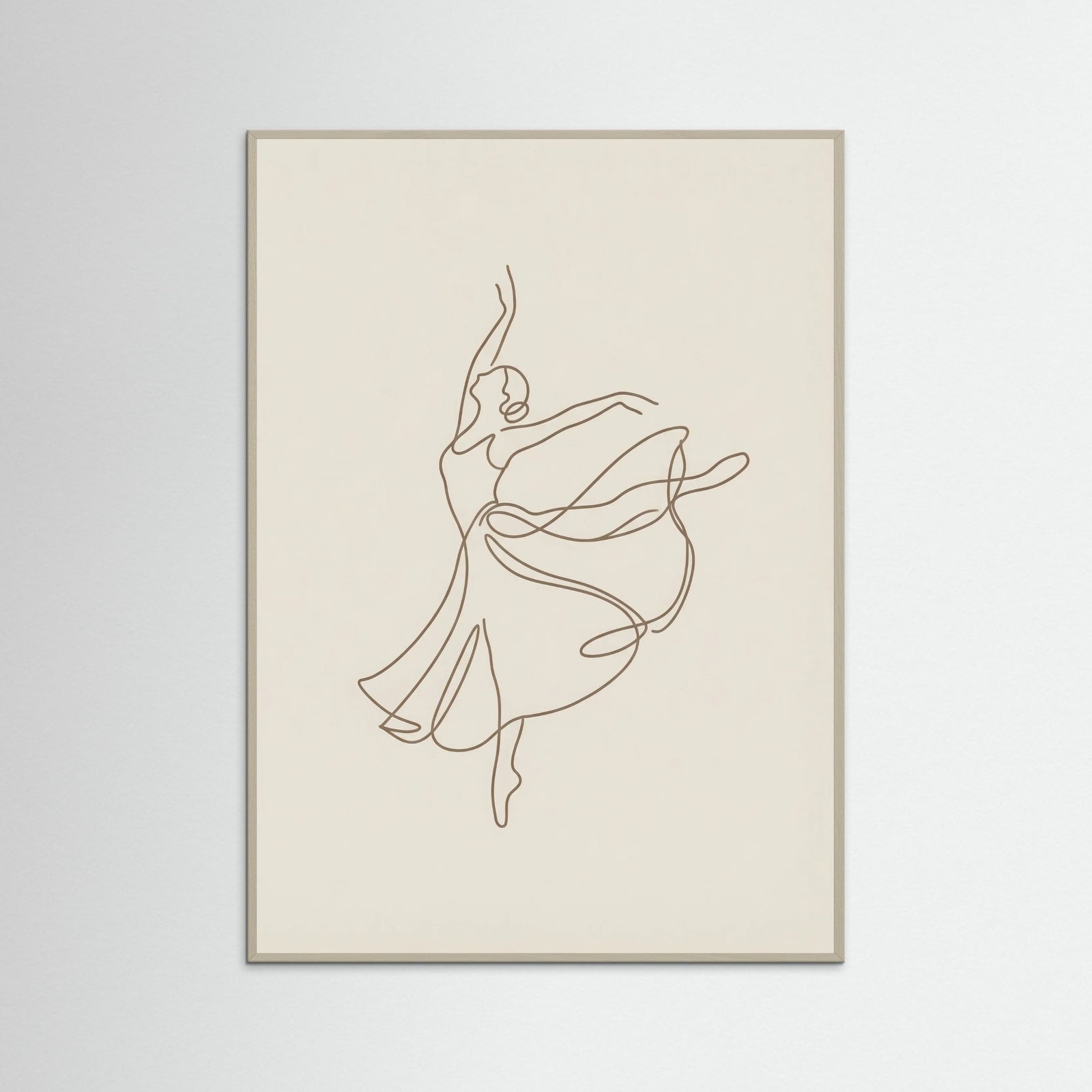 Grey Wood Elegant Line Figure