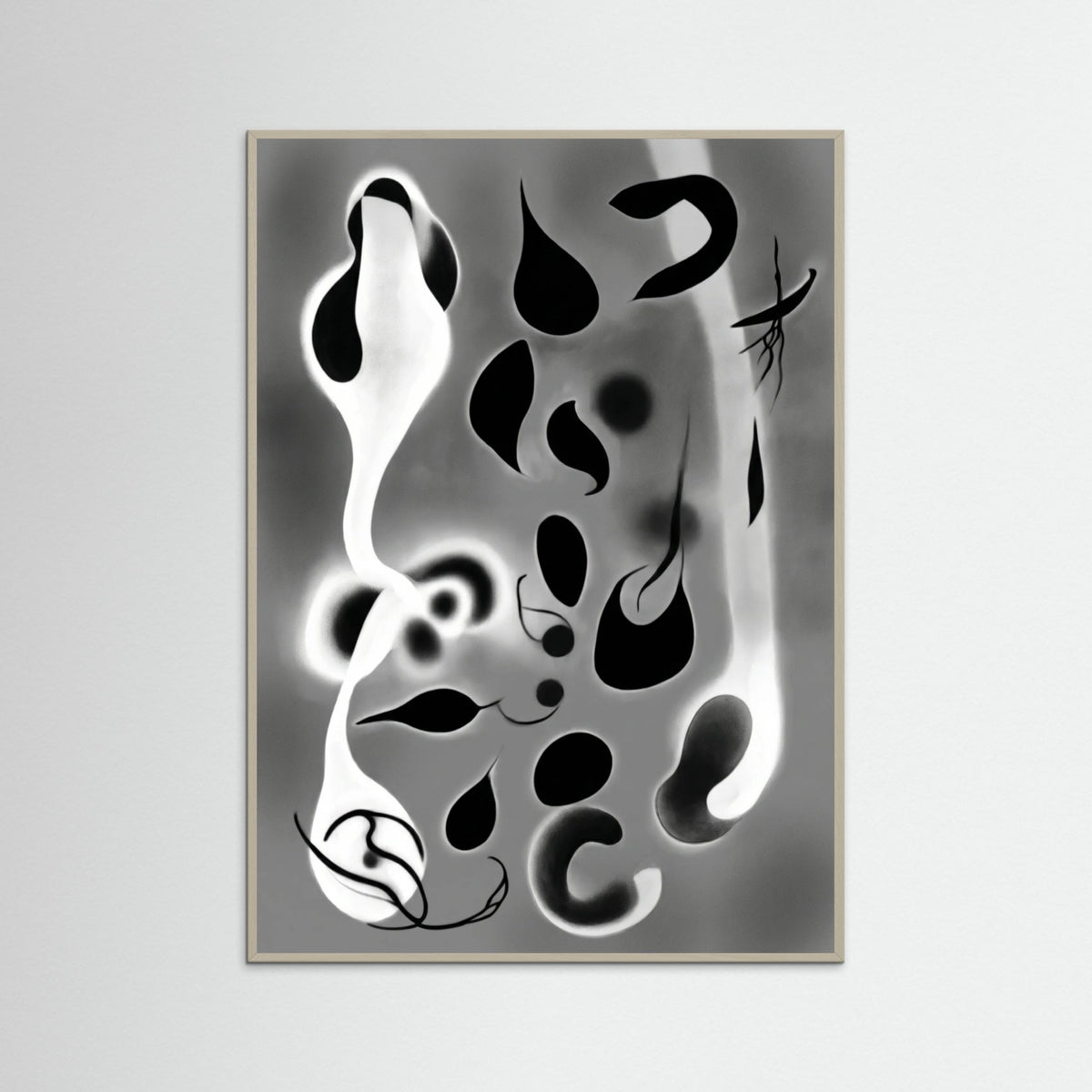 Grey Wood Ethereal Forms Gray