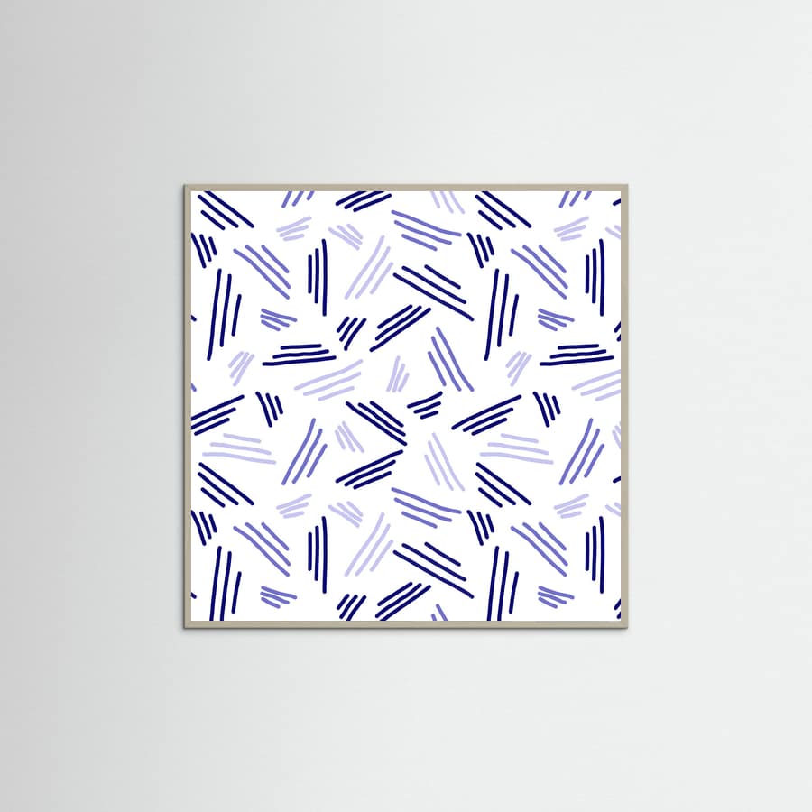 Falling Triple Lines Navy Blue -juliste – juliste ja taidepainatus