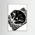 Grey Wood Feline Repose Black