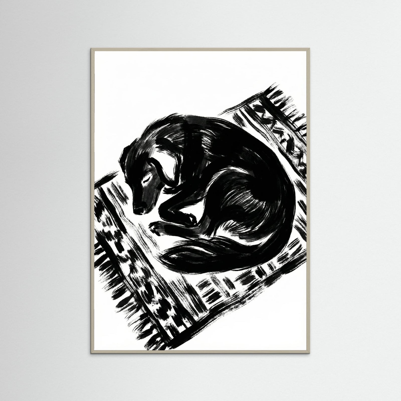 Grey Wood Feline Repose Black