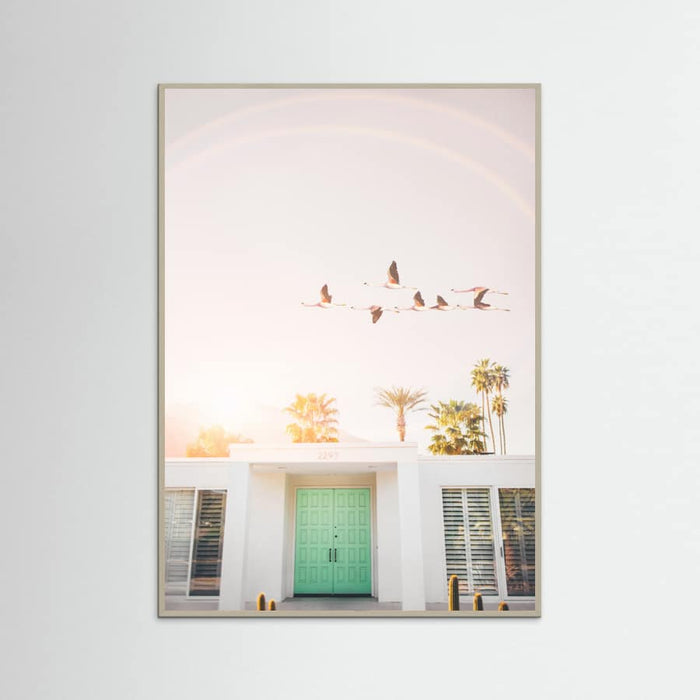 Flamingos In Palm Springs Poster – poster och konsttryck