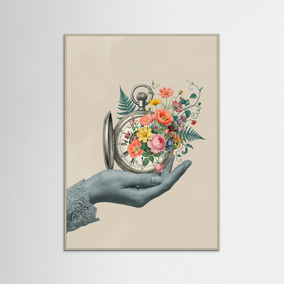 Grey Wood Floral Reverie