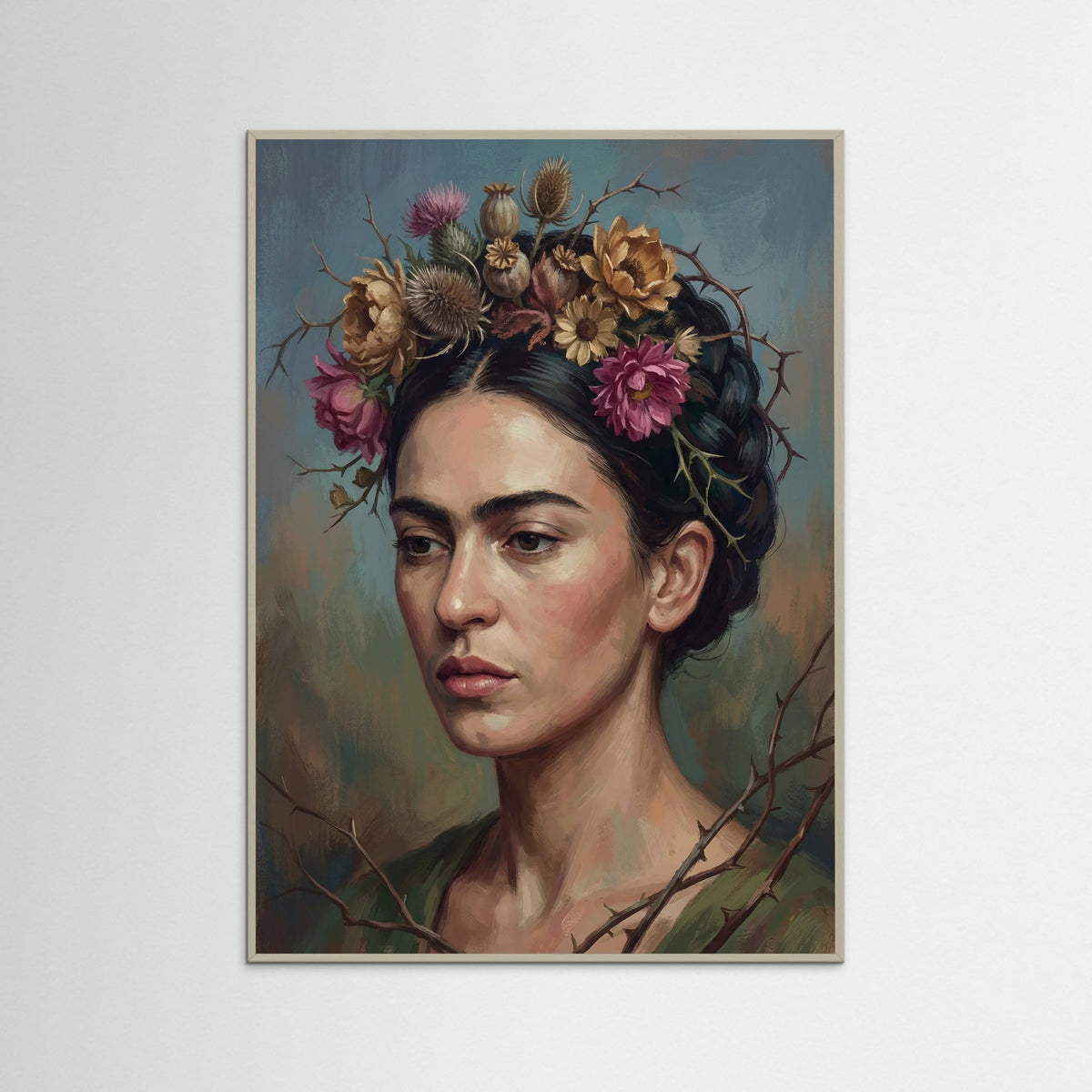 Grey Wood Floral Self Portrait