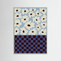 Grey Wood Flowers_checkerboard Poster