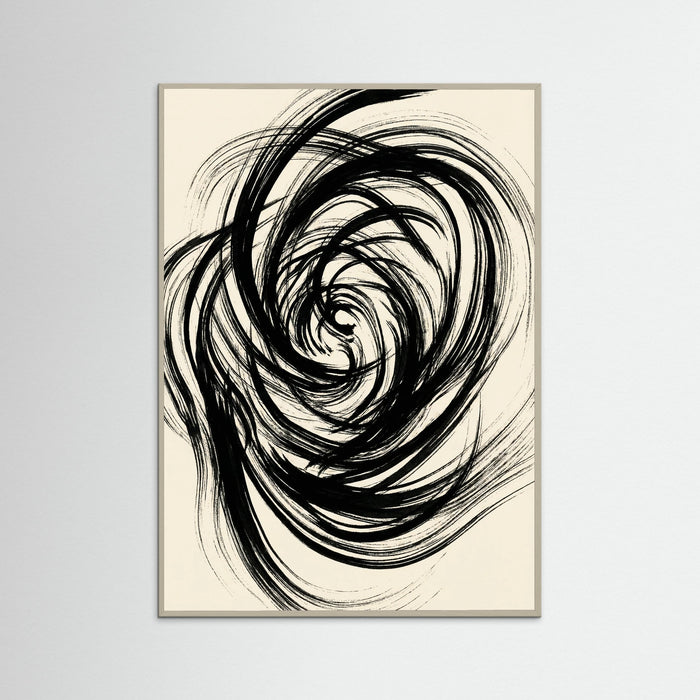Grey Wood Fluid Black Strokes
