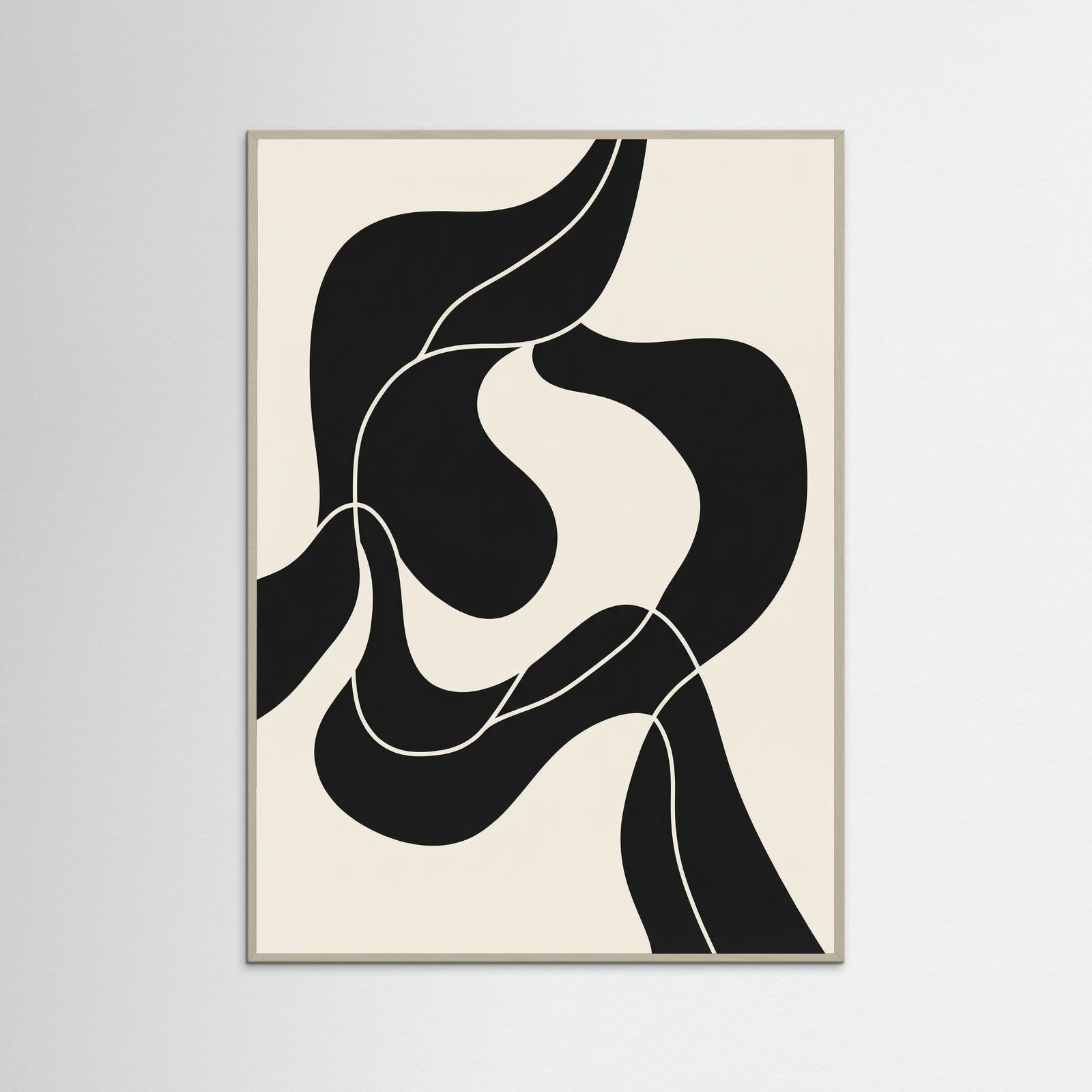 Grey Wood Fluid Forms Black