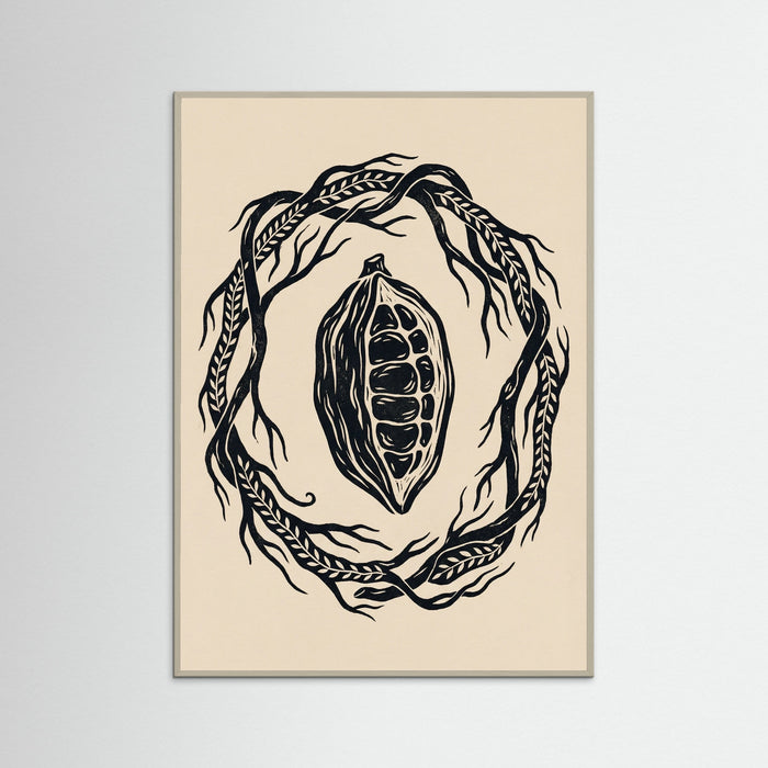Grey Wood Foliage Frame