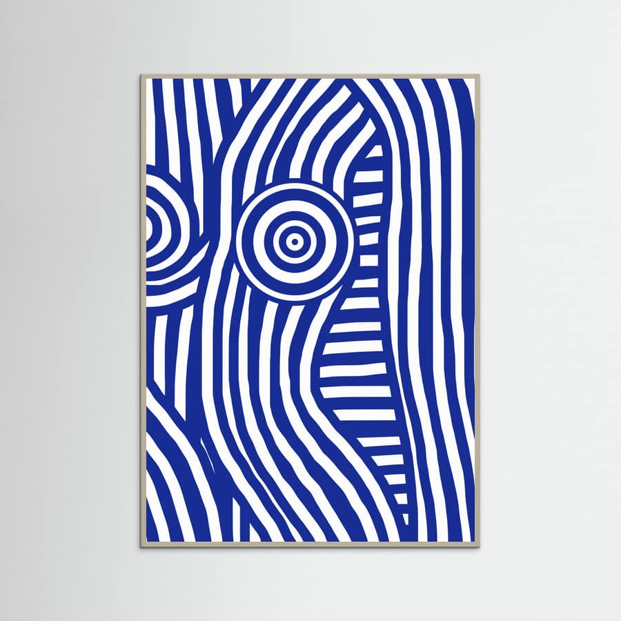 Front Blue and White Striped Nude Poster – poster and art print