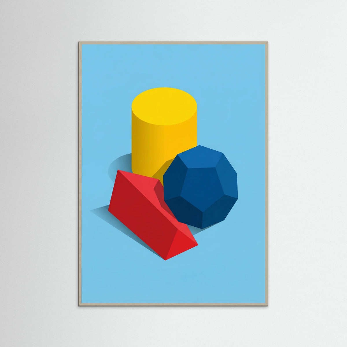 Grey Wood Geometric Abstraction Blue
