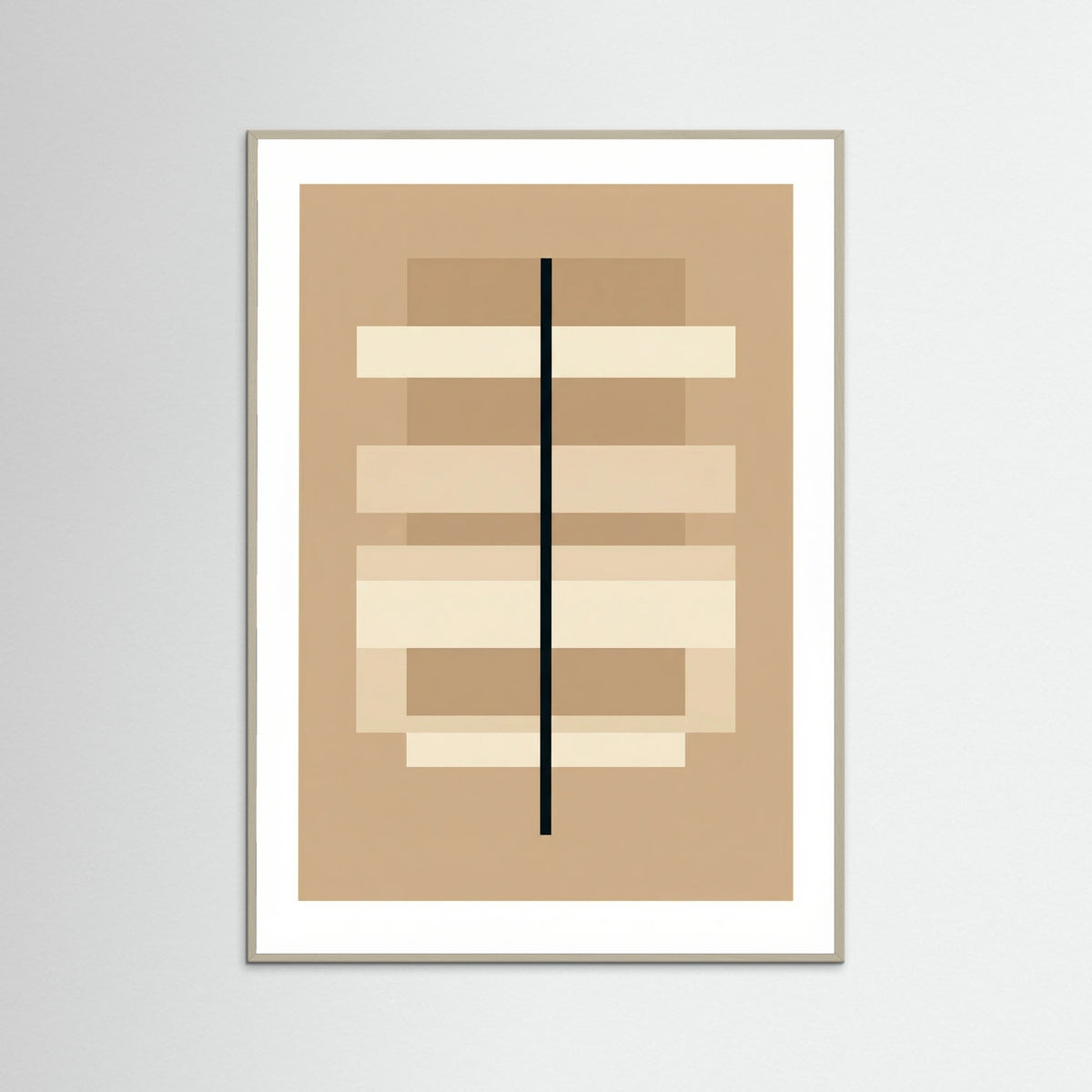 Grey Wood Geometric Balance Beige