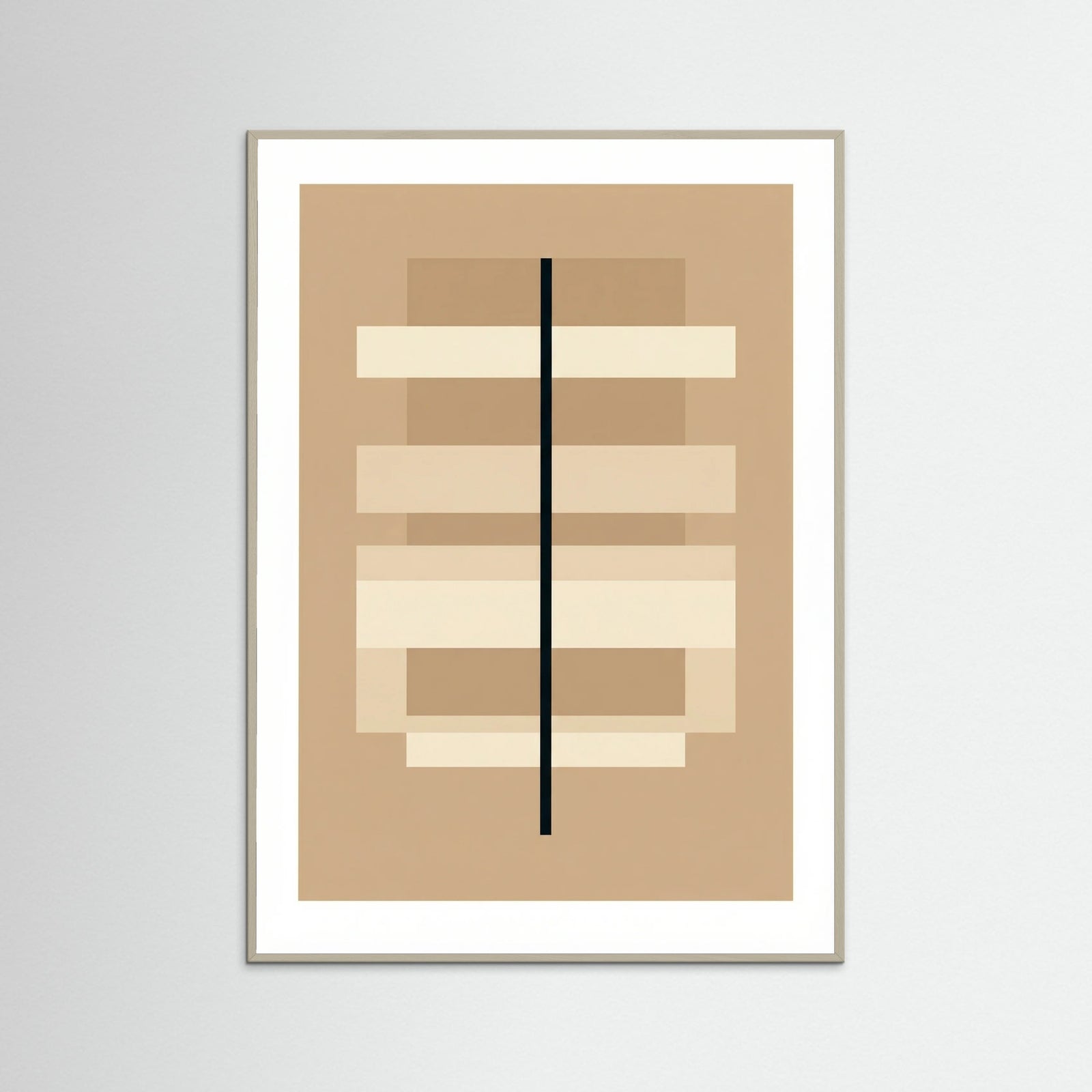 Grey Wood Geometric Balance Beige