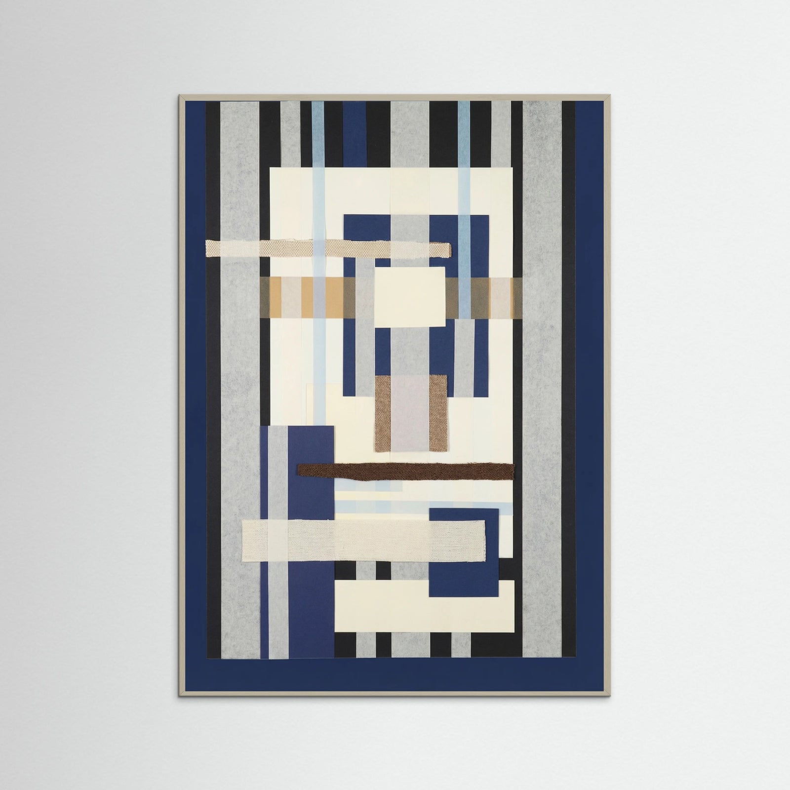 Grey Wood Geometric Blues