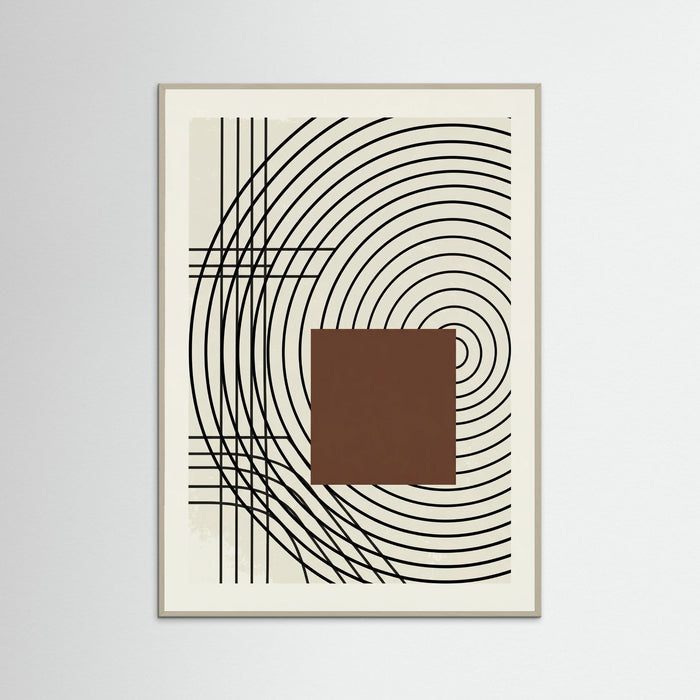 Grey Wood Geometric Harmony Beige