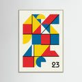 Grey Wood Geometric Harmony White