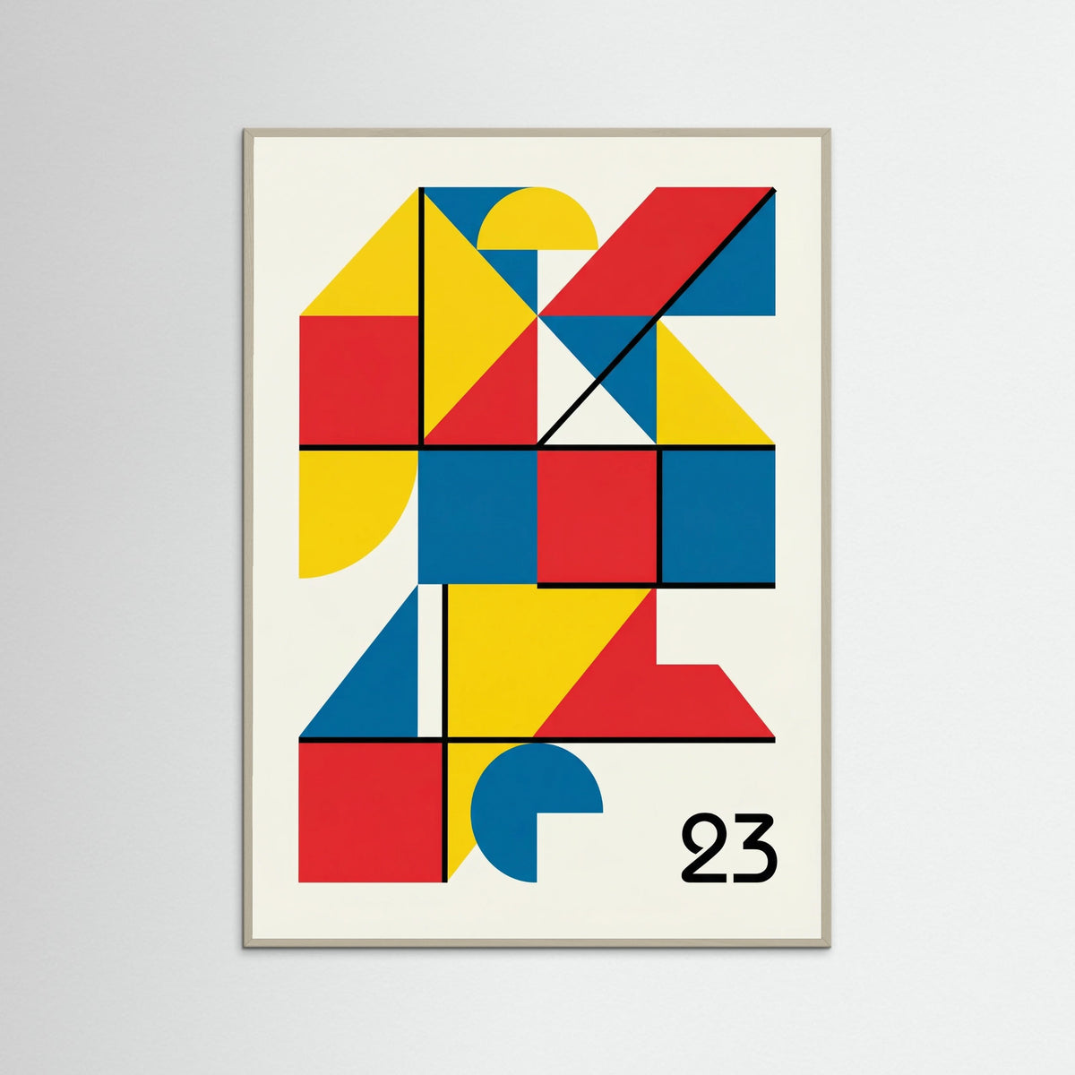 Grey Wood Geometric Harmony White