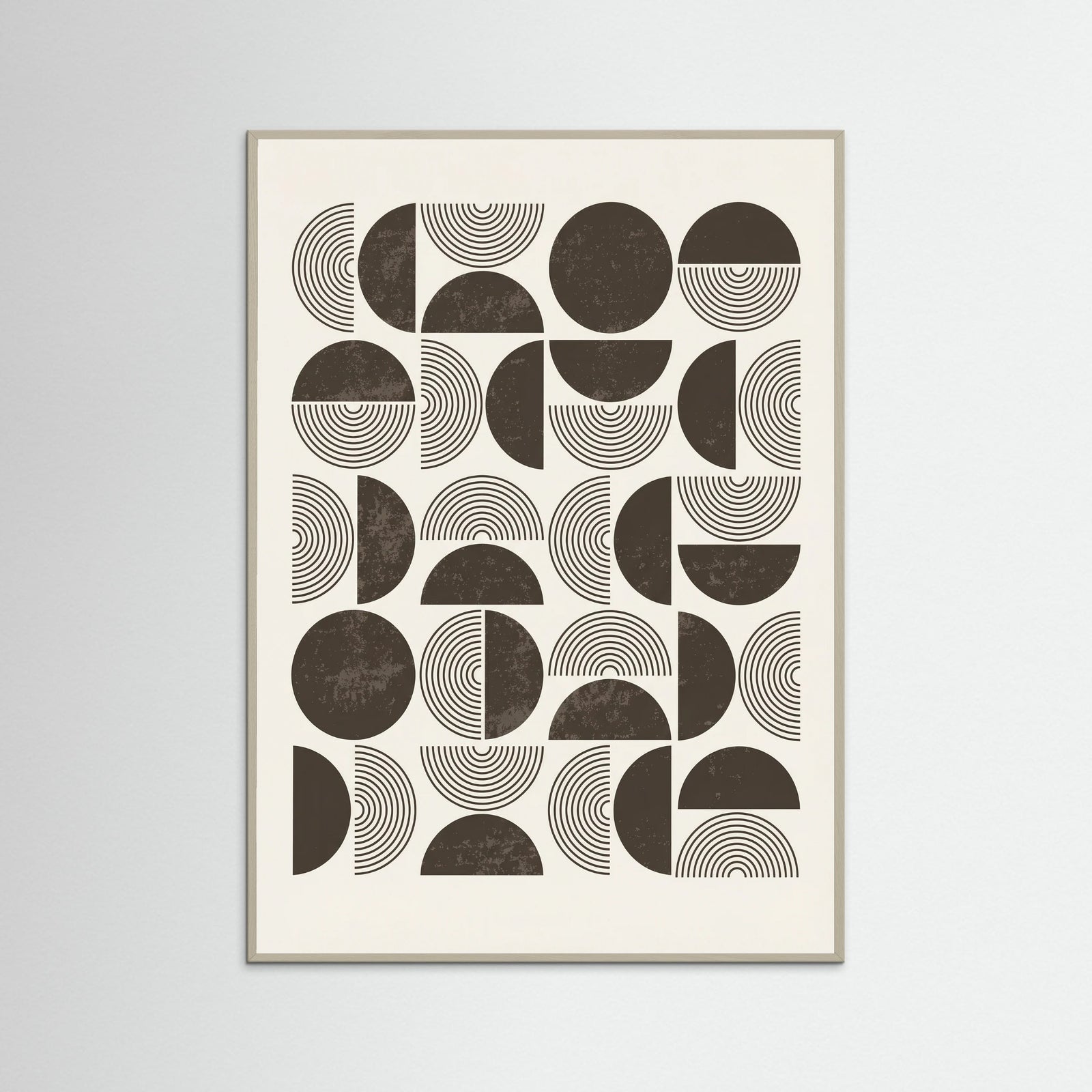 Grey Wood Geometric Rhythms
