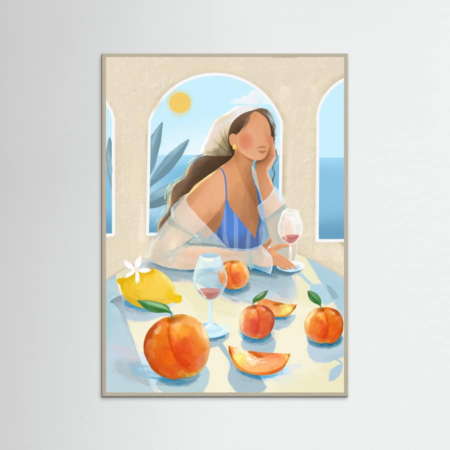 Girl with peaches Poster – poster and art print