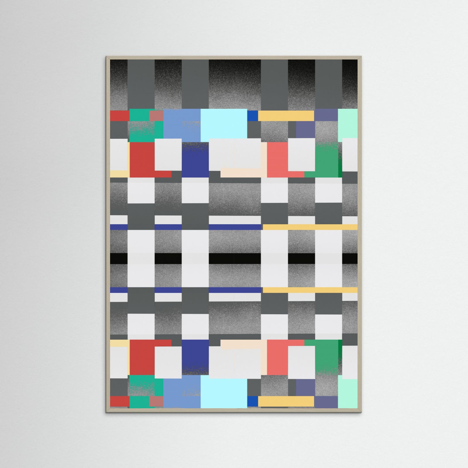 Grey Wood Glitch abstract artwork 04 Poster