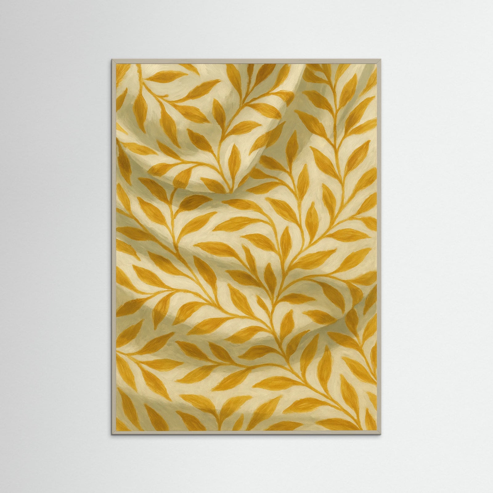 Grey Wood Golden Leaves