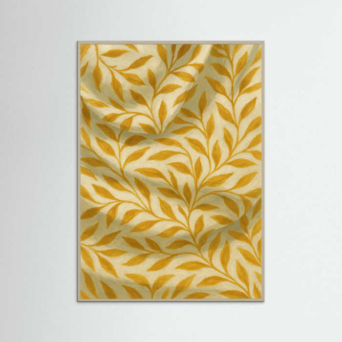 Grey Wood Golden Leaves