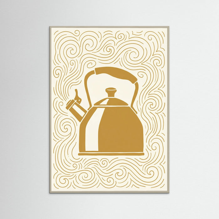 Grey Wood Golden Moka Pot