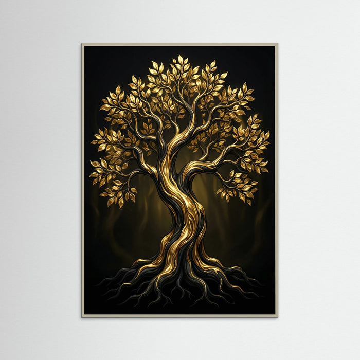 Grey Wood Golden Serenity