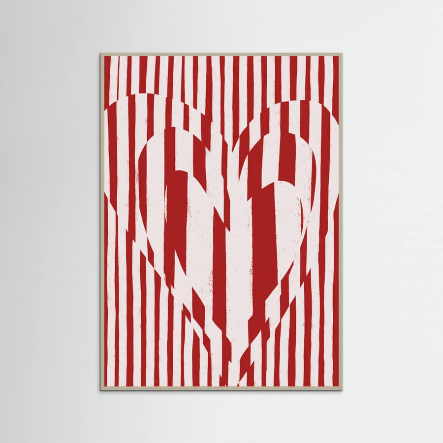 Heart in Stripes Poster – poster and art print