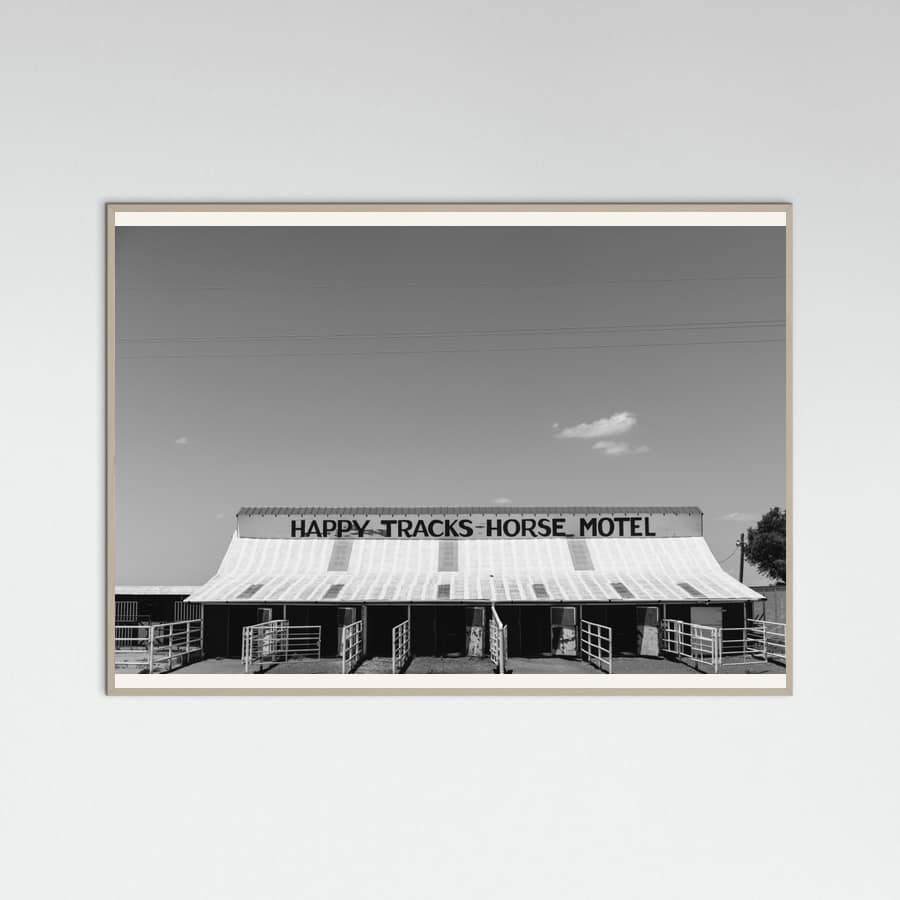 Grey Wood Horse Motel Poster