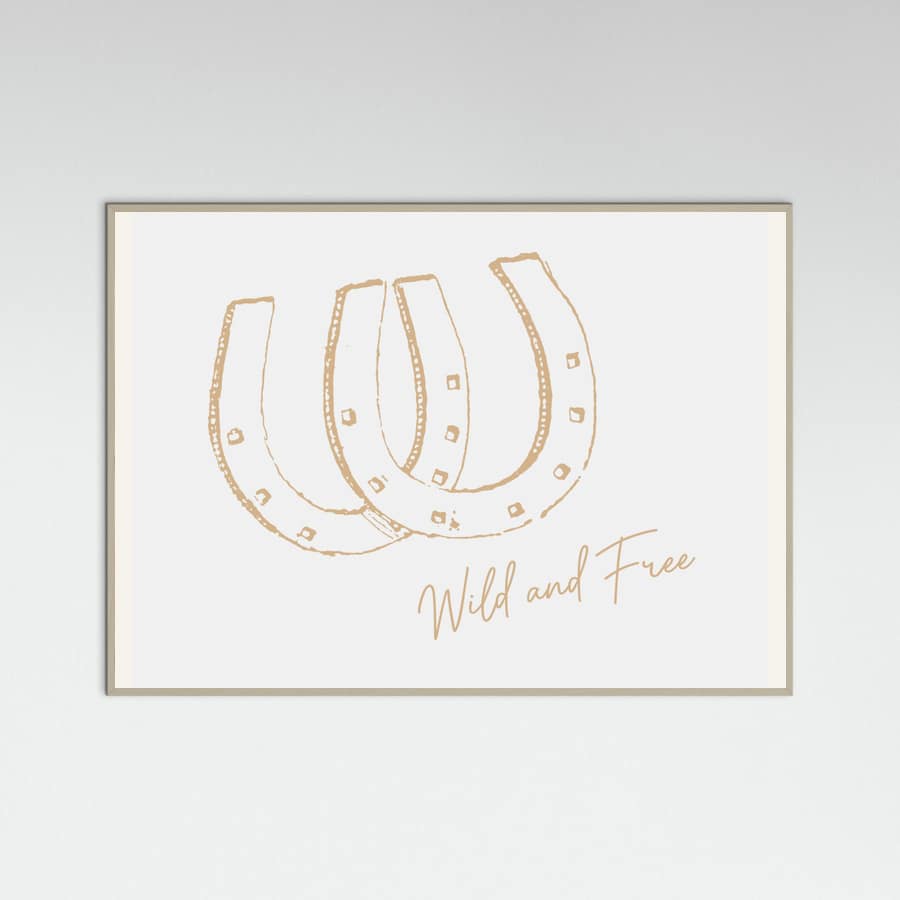 Plakat Horseshoe Wild and Free Neutral – plakat i druk artystyczny