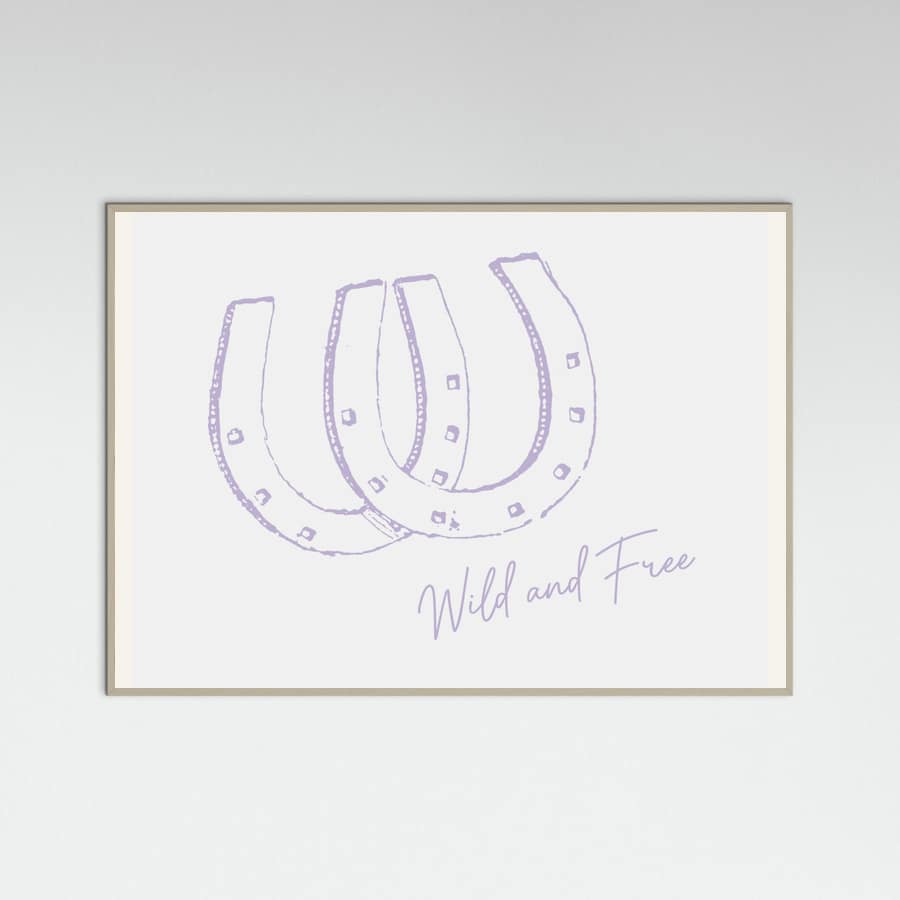 Horseshoe Wild and Free Purple Poster – Poster und Kunstdruck